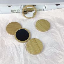 ins木质随身镜子便携迷你化妆镜美容折叠