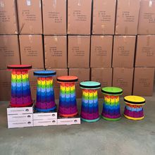 严选厂家伸缩凳旅游折叠凳子拉伸折叠椅子可调节小凳子塑料便携式