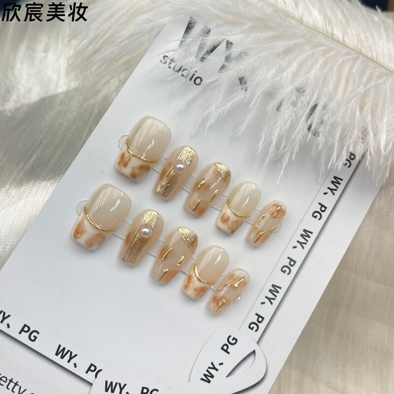 Purely Handmade Wearable Nails, New Meilade Nail Art Stickers, Phototherapy Nail Art, Hand-Painted Nail Pieces, Gradient Style Fake Nails