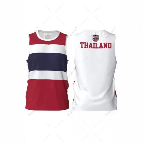 Men's basketball jersey, featuring the Thai flag design, suitable for running and fitness, multi-functional, sleeveless. Name: Nunber Men's basketball jersey, featuring the Thai flag design, suitable for running and fitness, multi-functional, sleeveless. Name: Nunber