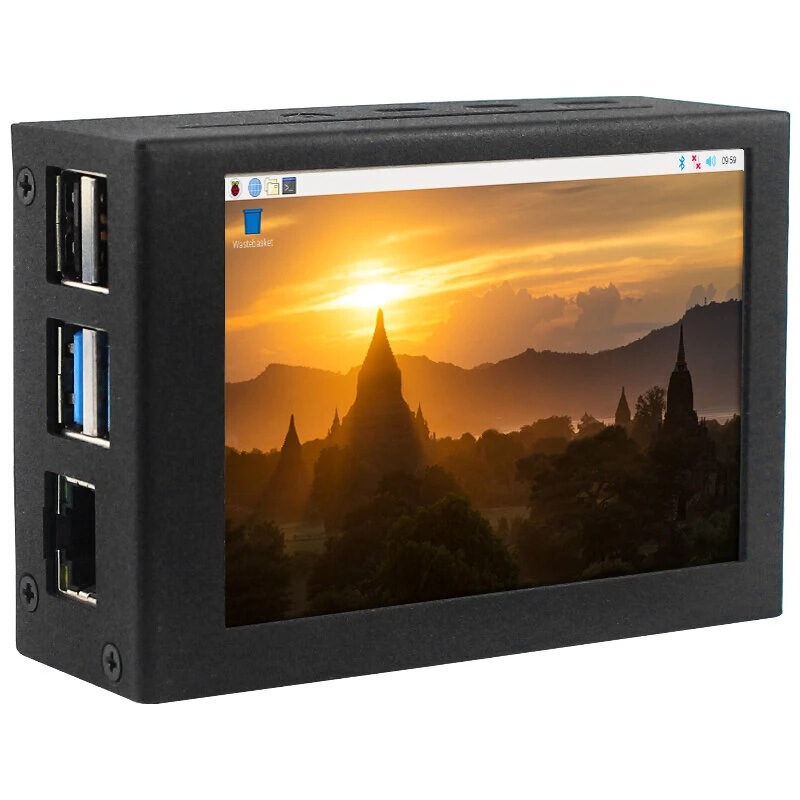 Raspberry Pi 4B 3.5-inch display Pi4 generation display screen cooling fan integrated metal shell