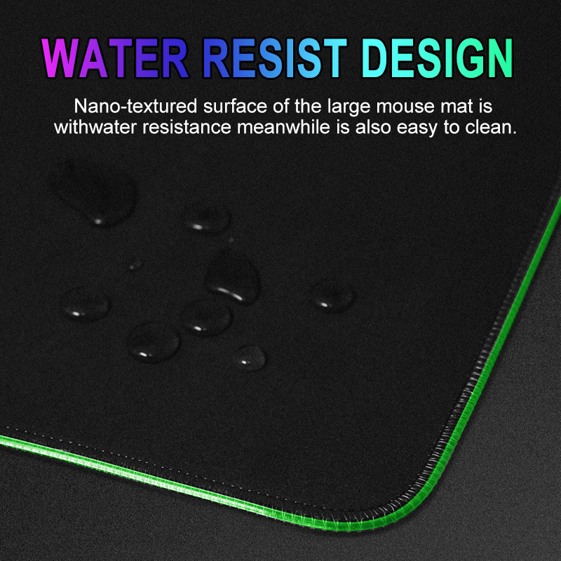Alfombrilla de escritorio con teclado RGB mouse pad engrosada para deportes electrónicos súper brillante Alfombrilla de ratón USB impermeable para uso exclusivo transfronterizo