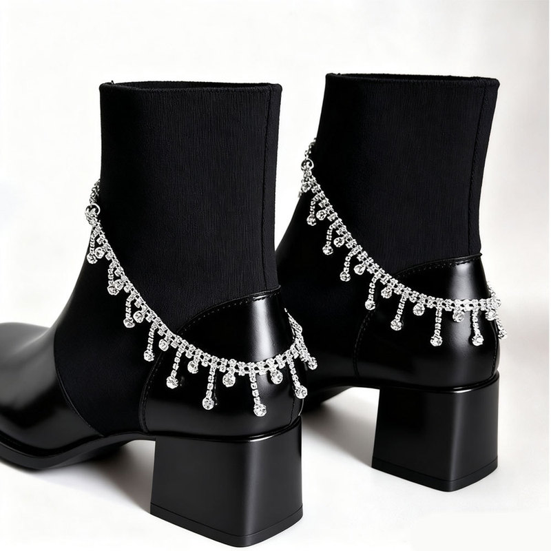 European and American Hot-Selling Canvas Shoes, Boots, Shoe Accessories, Accessible Luxury Rhinestone Chain, Diamond-Encrusted Super Flash Versatile Shoe Chain, Personalized Chain