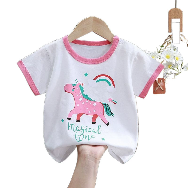 Футболка детская летняя тонкая с коротким рукавом, летняя одежда, 0-5 лет