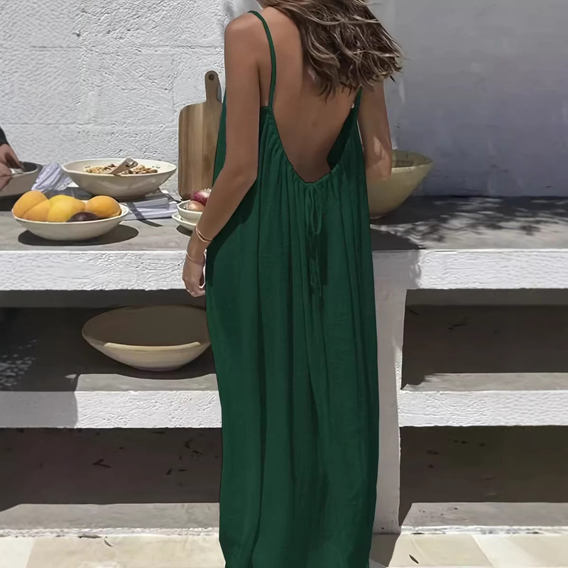 2026Wish Independent Site Amazon New Women's Homewear Solid Color Strapless Backless Foreign Trade Hem Dress 2026Wish Independent Site Amazon New Women's Homewear Solid Color Strapless Backless Foreign Trade Hem Dress
