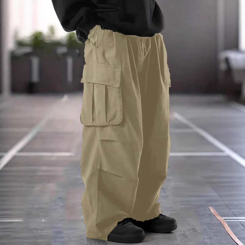 Cross-Border Casual Pants American High Street European Size Loose Cargo Pants Retro Wide-Leg Pants Straight-Leg Big-Leg Pants Jogging Pants