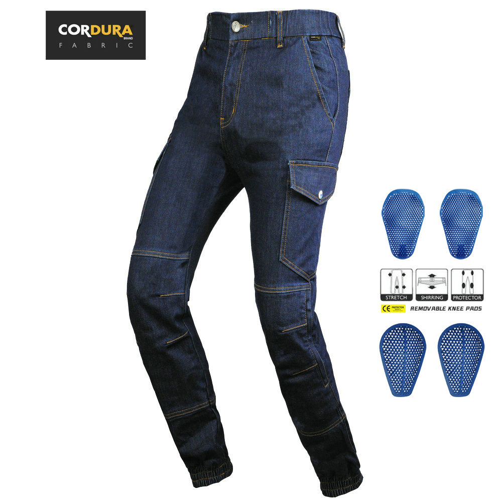 VOLERO motocicleta jeans hombres casual motocicleta montar pantalones anti-caída resistente al desgaste resistente al desgarro equipo de protección de silicona