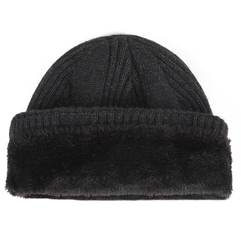 Chapeau d'extérieur extra épais pour homme, bonnet d'hiver en laine cachemire avec pull thermique en cachemire, bonnet en coton tricoté, chapeau résistant à l'hiver_voghion.com