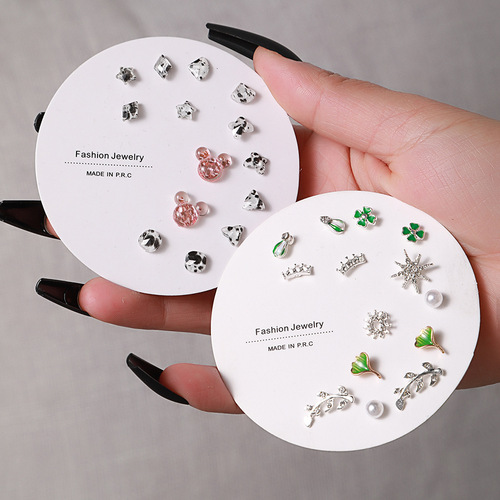 New European and American fashion trend elegant fairy ear jewelry one week earring delicate small combination earrings women 