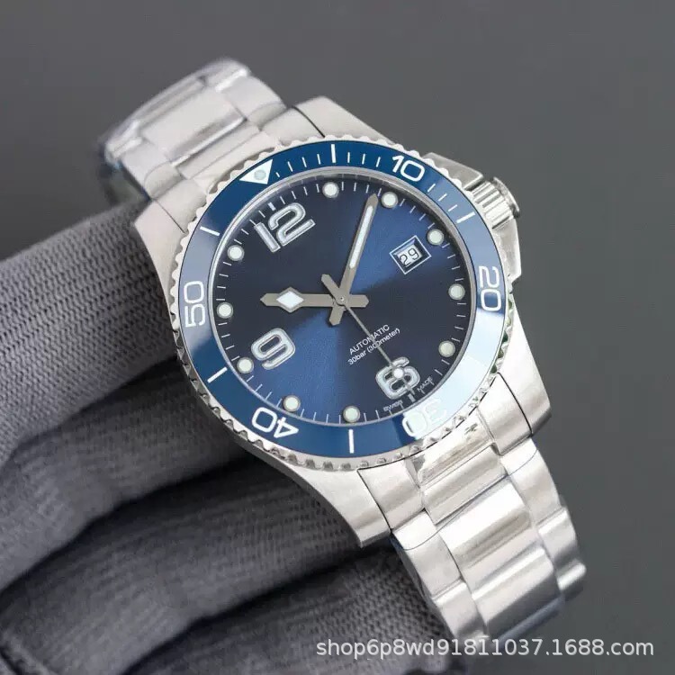 Langjia Zf Concas Diving Cross-Border Watch with Sweep-Second Movement, Business Luminous Waterproof Men's Solid Steel Band Calendar