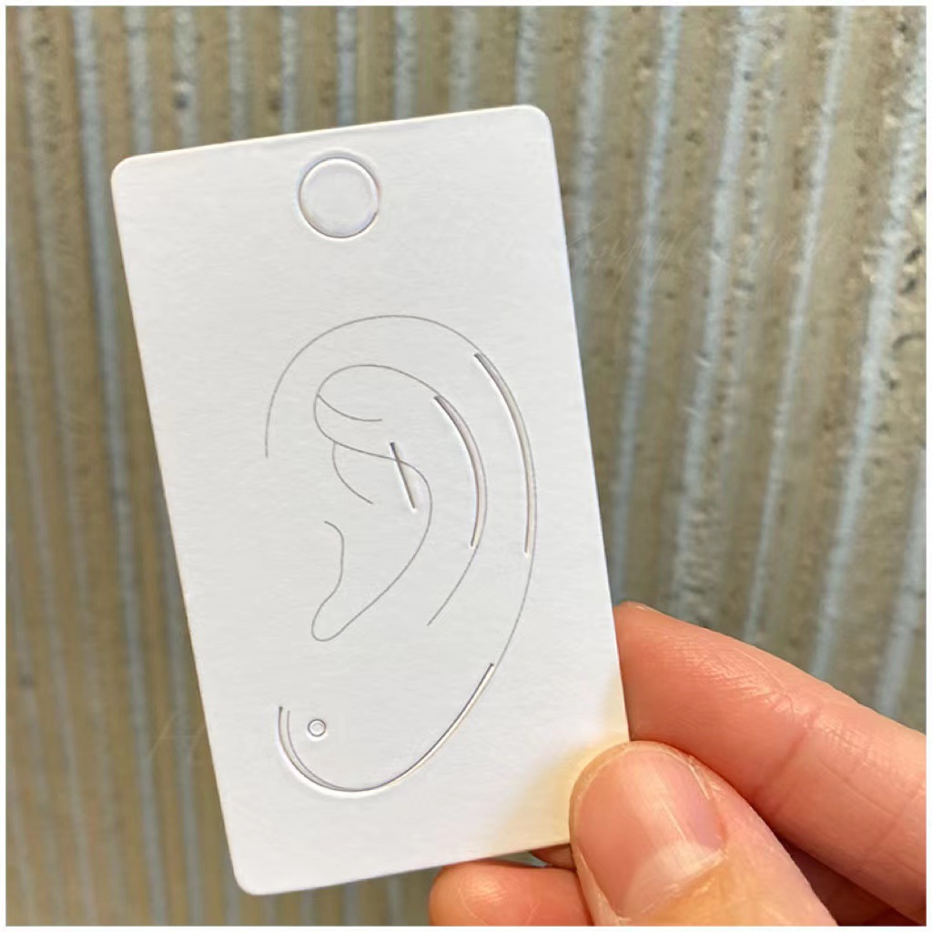 耳夹卡包装  耳饰耳钉卡片特种纸印刷耳夹卡牌白色卡板纸质礼品