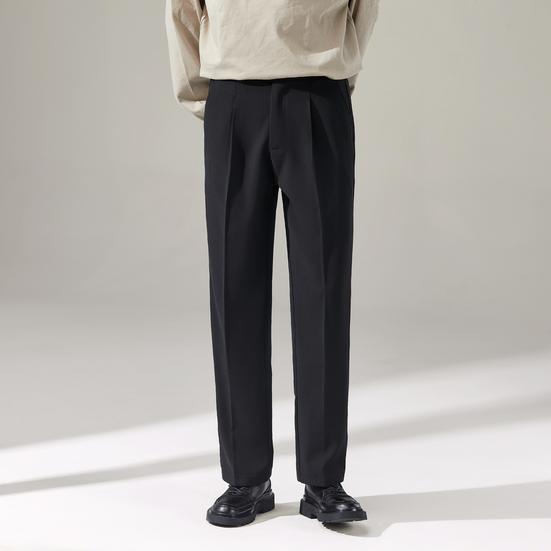 Naples-Style Men's Casual Wide-Leg Pants Japanese Loose Straight-Leg Trousers Spring and Autumn Fashion