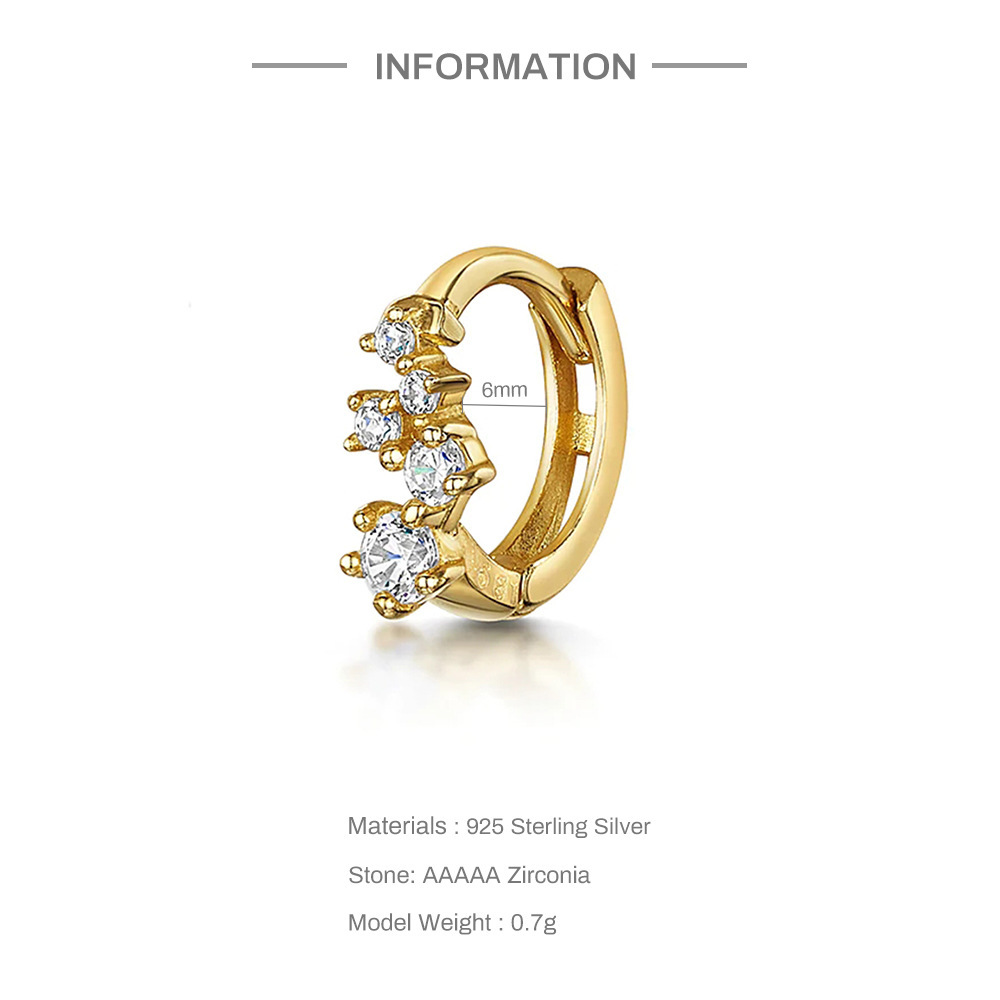 3g Weight Zircon Inlay Material Earrings Classification 1 Piece Quantity Daily Occasion 925 Sterling Silver Material Round, Square Pattern Women'S Gender Inlay Design Retro Style 1 Piece 925 Sterling Silver Zircon Round Square Earrings 6