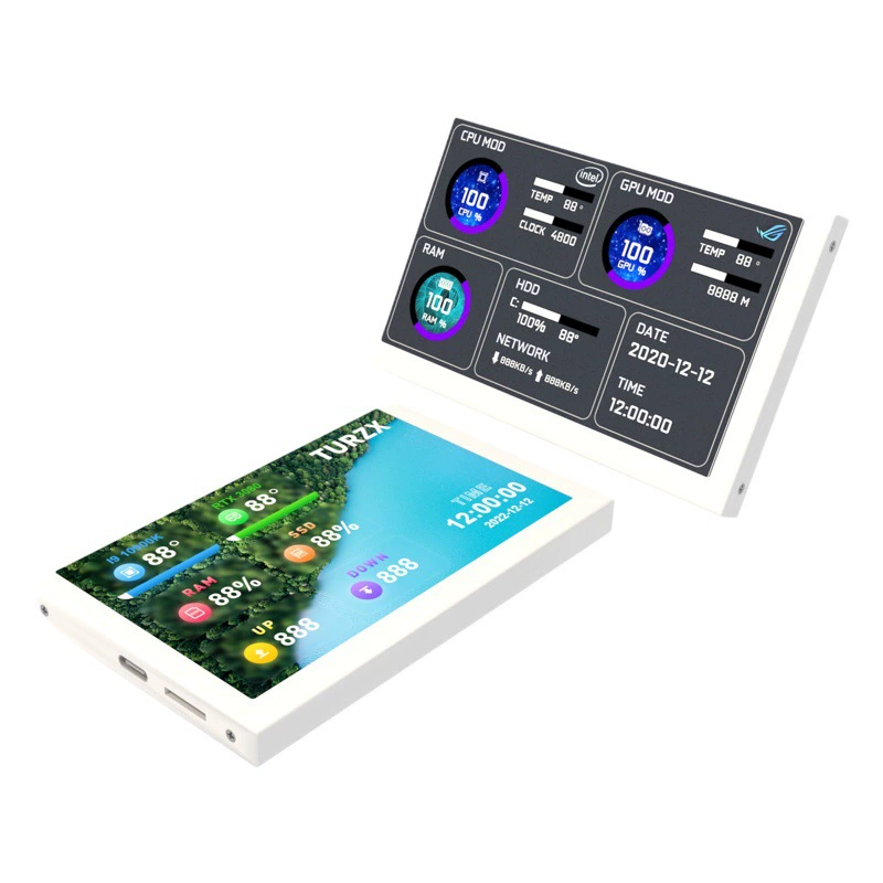5inch USB-C корпус для вторичного экрана IPS, корпус для компьютера с вторичным экраном, мониторинг температуры видеокарты, настраиваемый тематический дизайн