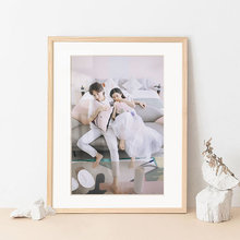 鲁大爷水曲柳M婚纱照相框放大挂墙结婚照影楼床头结婚照片全家福