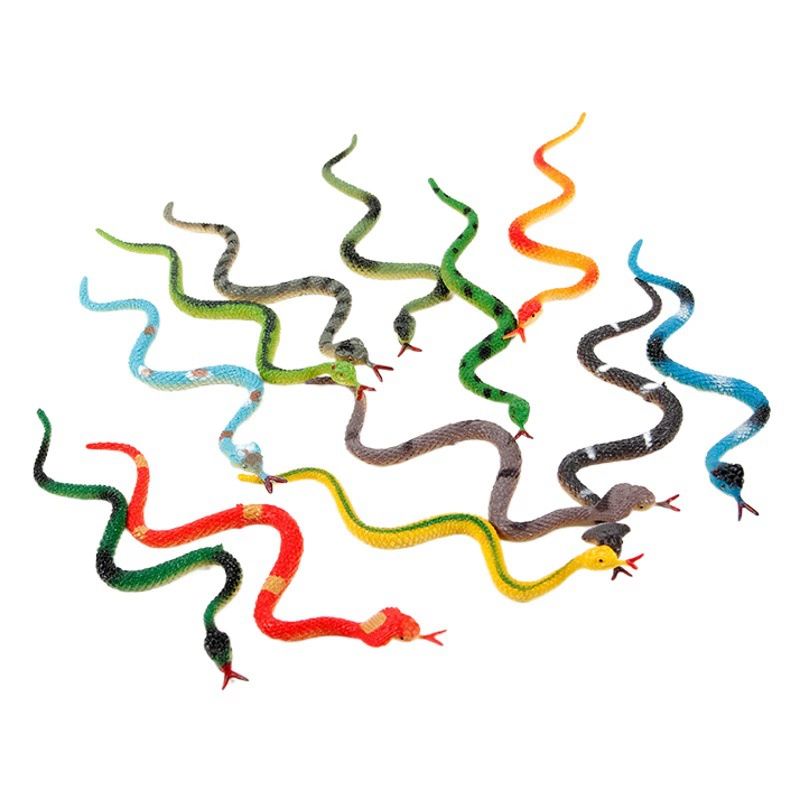 12 цветов мини-змея детская имитация модель животного мягкая резиновая змея трюк страшная пластиковая игрушка змея оптом
