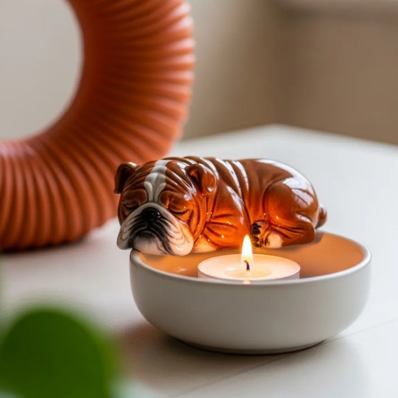 跨境新品Puppy Tea Light Holder 小狗烛台摆件树脂摆件工艺品|undefined