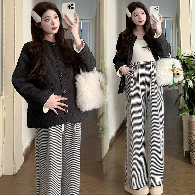 Down jacket for pregnant, long-sleeve, trousers, increased thickness