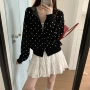 宽松新款显瘦波点开衫