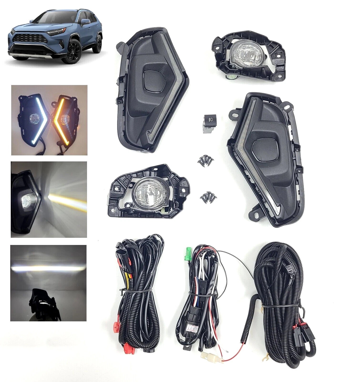 Suitable for 2019~2025 Toyota Rav4 Daytime Running Lights, Headlights, Rav4 Fog Lights, Streamer Headlights, Rav 4