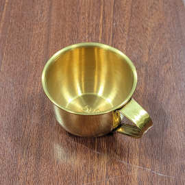 304不锈钢韩式米酒杯茶杯单耳迷你杯带手柄杯创意家用小酒杯批发