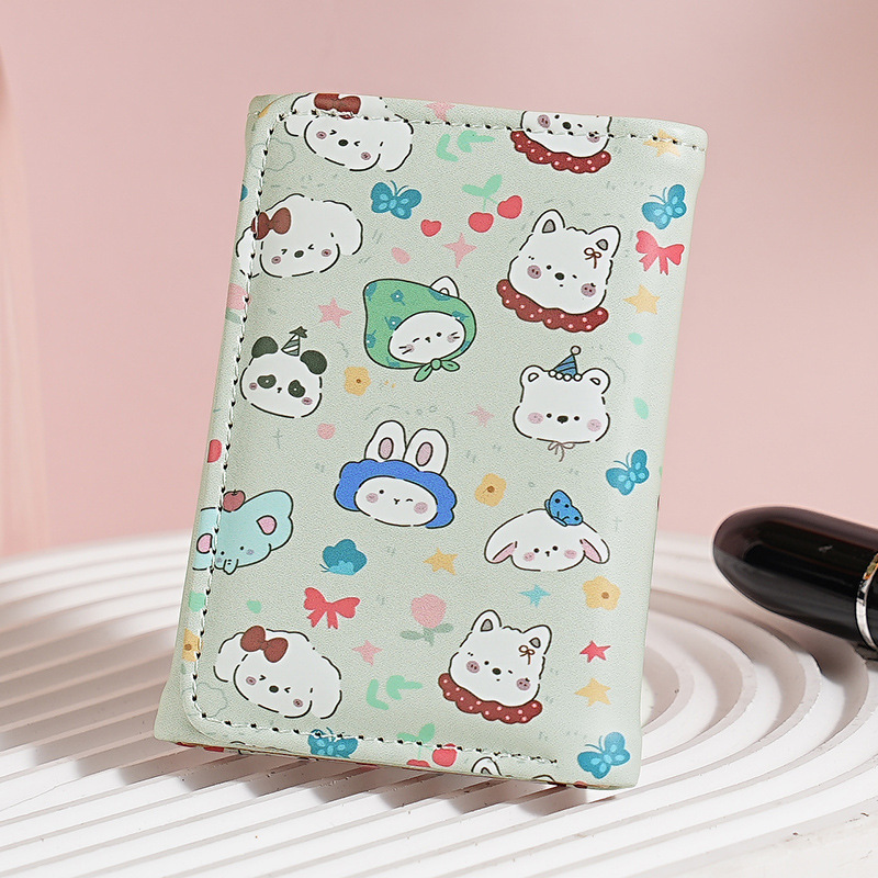 Cartoon cartera de cambio impresa encantadora multifuncional 2 - en - 1 cartera cartera de comercio exterior cartera de tarjetas de tres plegables