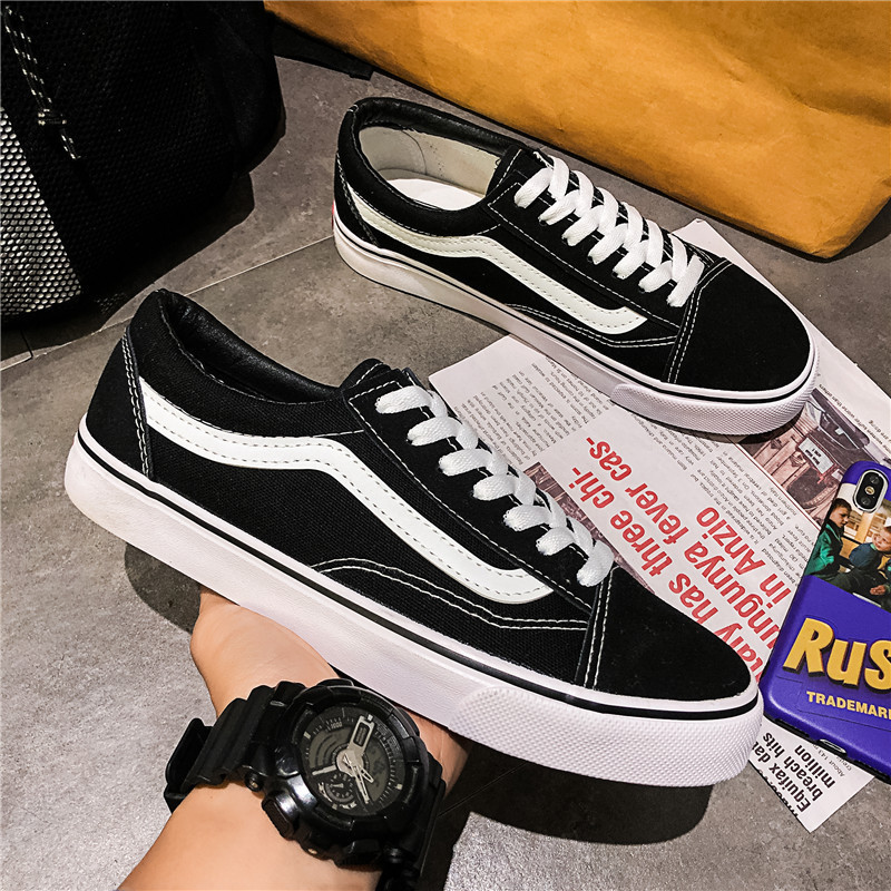 Men's Spring and Summer Korean Style Dropshipping Factory Direct Versatile Low-Top Canvas Shoes Classic Trendy Shoes Vans Men's Shoes with Free Shipping