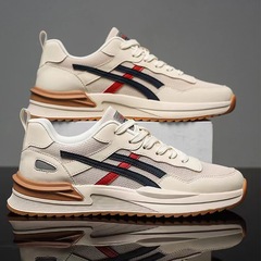 Men's Summer Mesh Breathable Anti-Odor Running Soft Sole Casual Sports Aggie Men's Heeled White Dad Shoe Trendy Shoes