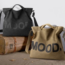 复古日系帆布包女小众耐磨单肩包包大容量手提百搭简约男士斜挎包