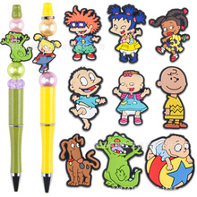 小鬼Rugrats串笔珠子PVC双面珠子 圆珠笔双面配珠装饰焦珠批发