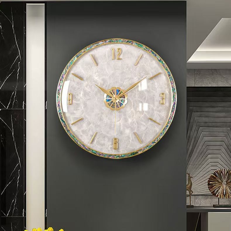 圆盘4个数字天然贝壳中号35cm【走时静音】