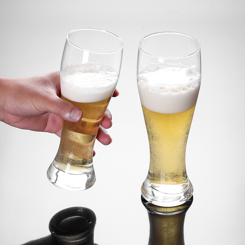 Taza de cerveza de vidrio, taza de cerveza, taza de cerveza, taza de soplado, taza de bebida fría, logotipo personalizado, fuente de suministro