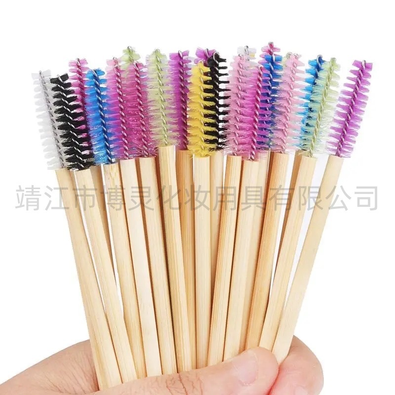 一次性竹木杆睫毛刷尼龙睫毛刷迷你便携化妆刷木杆睫毛刷