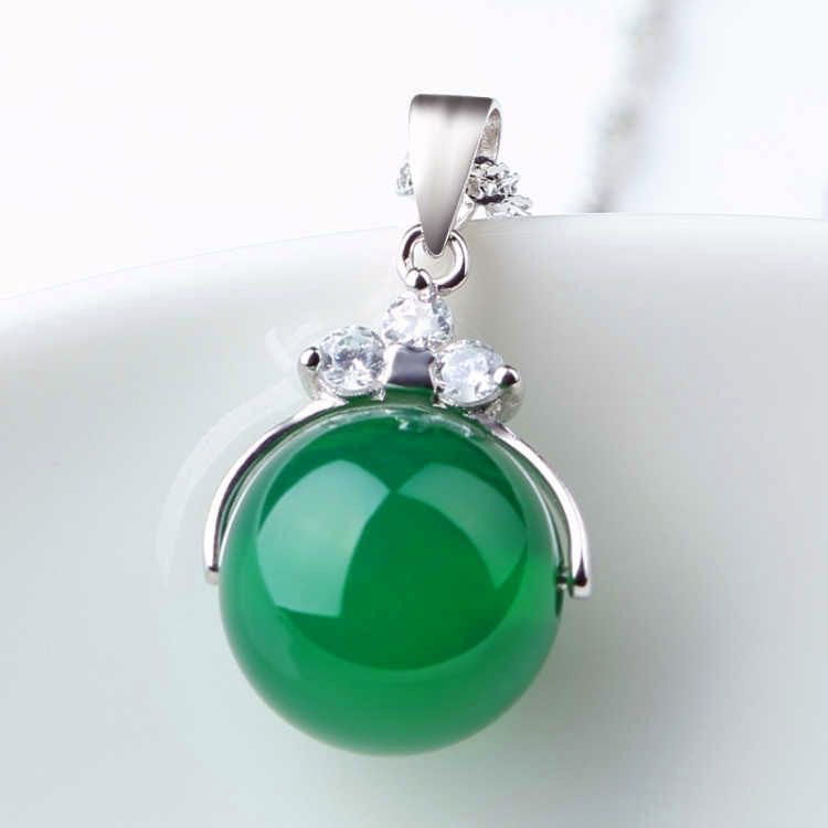 Red Agate Pendant Red and Green Agate Lucky Bead Necklace Women's Version Embossed Necklace 925 Silver Chain Top Selling Gift