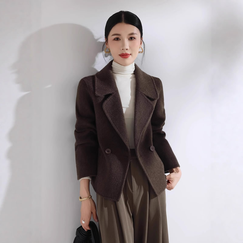 2025秋冬新款双面羊毛大衣女宽松韩版短款小个子呢子外套时尚百搭|undefined