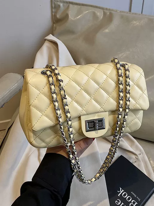 Small bag with diamond pattern, universal shoulder bag, one-shoulder bag, chain bag