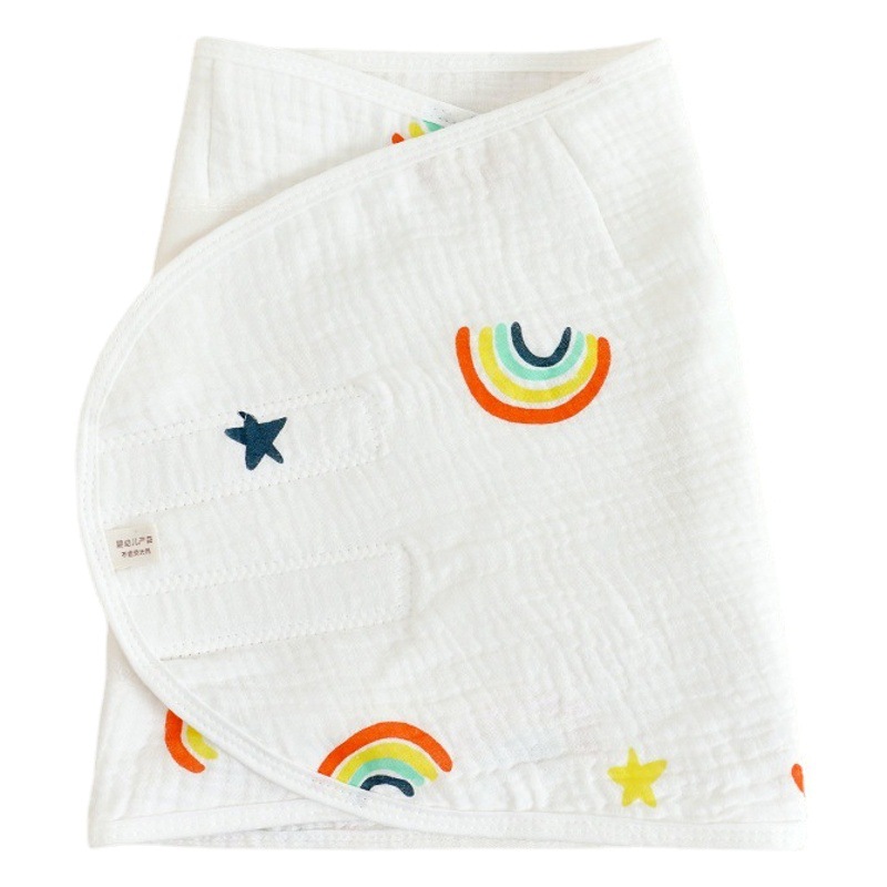 Baby Wrap Manufacturer Wholesale Four-Layer Gauze Swaddle Wrap Children's Wrap Single Baby Cartoon Anti-Jump Wrap