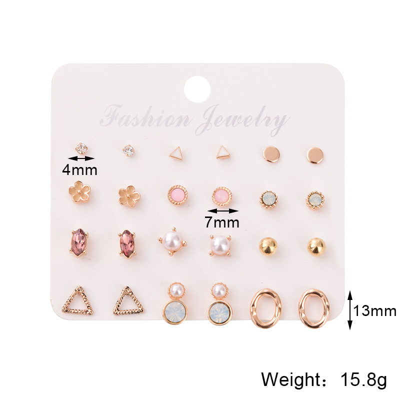 Fashion Pearl Diamond Geometric Earrings Wholesale display picture 1