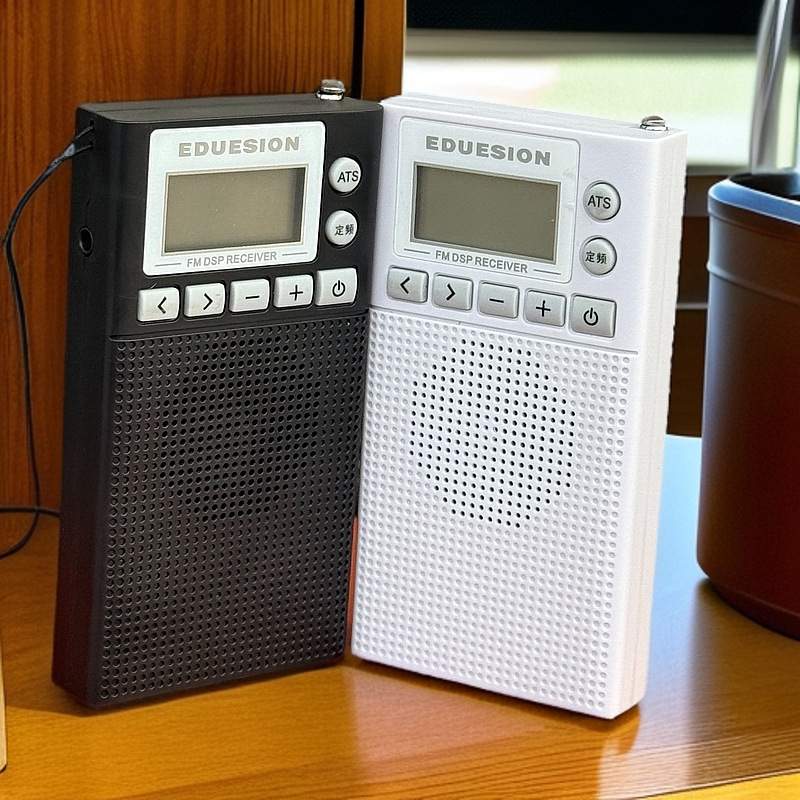 Nuevos productos transfronterizos DSP portátil mini radio FM conferencia de bolsillo fuente de comercio exterior receptor de frecuencia