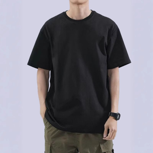 Summer short-sleeved 180g milk silk short t-shirt men's loose casual opaque solid color bottomed shirt top simple short-sleeved
