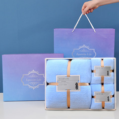 Coral Velvet Towel Set Gift Box (3-Piece) Bridal Shower Favors Company Gift Bulk Purchase Towel Wholesale