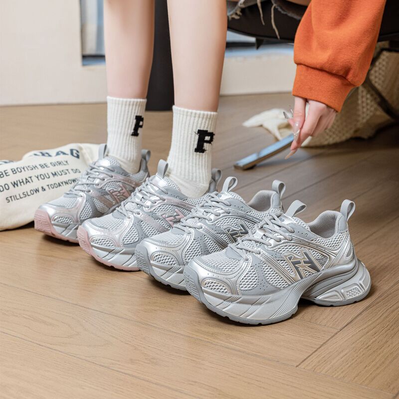 CHILI Torre Shoes Women's 2025 Spring New Thick Sole Slimming Breathable All-match Casual Sports Jogging Shoes Trendy Shoes