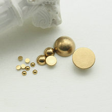 diy黄铜配件材料 多规格实心半圆球/半圆珠散珠/手袋皮包平底粘