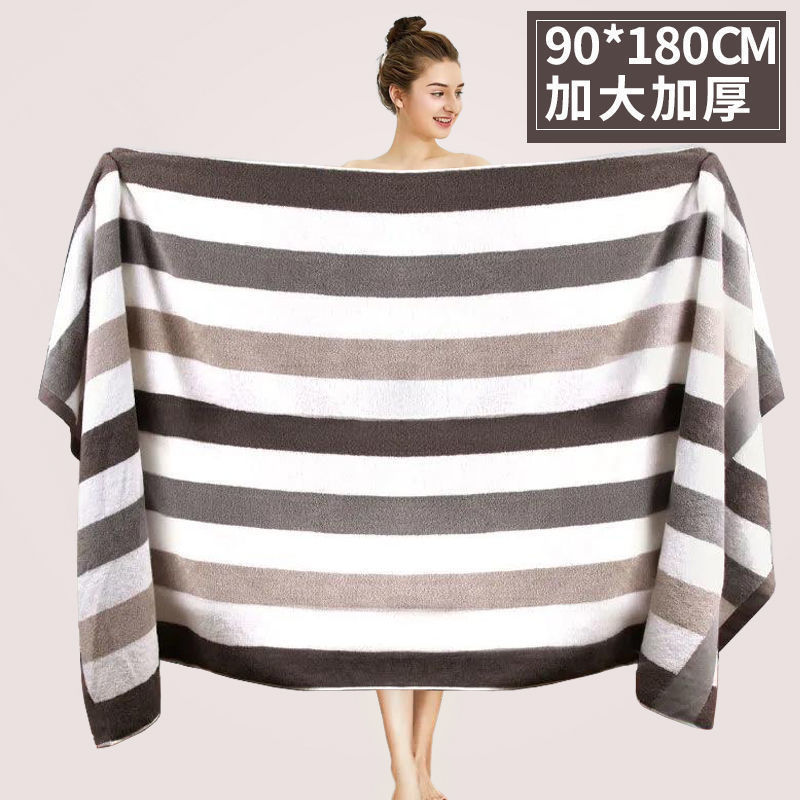 Bath towel Cotton enlarge high-grade stripe Everyone pure cotton water uptake Ovo Lovers money Bath towel