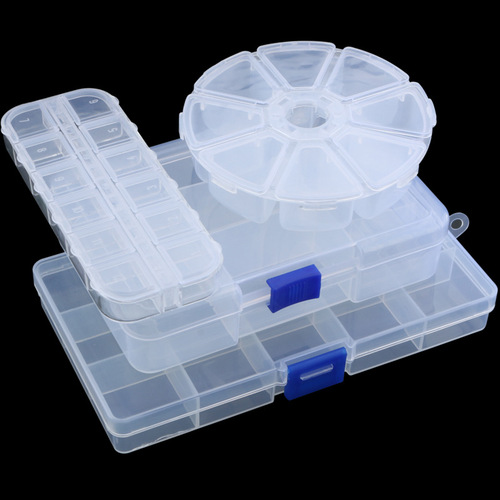 Transparent plastic storage box parts box electronic components box multi-compartment with lid small accessories tool box screw box