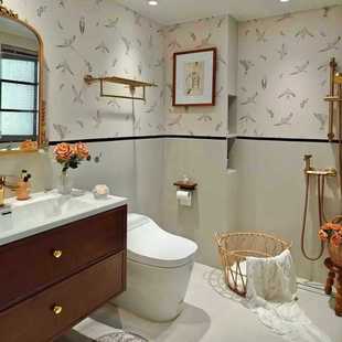 ✅ Internet Celebrity Black Bathroom Tiles French Ohm Line Wall Tiles Semi-Circle Decorative Strips Half Wall Matte