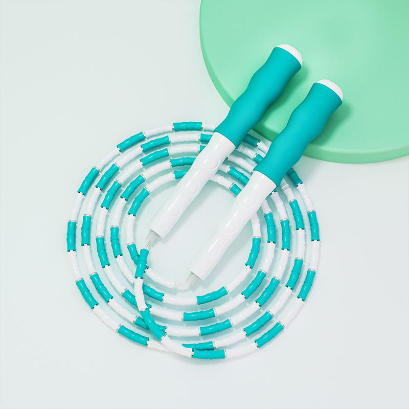 6632 mango de goma suave sección de bambú cuerda de saltar estudiante entrenamiento deportivo Sección de Cuentas suaves cuerda de saltar embotellada niños diversión cuerda de saltar