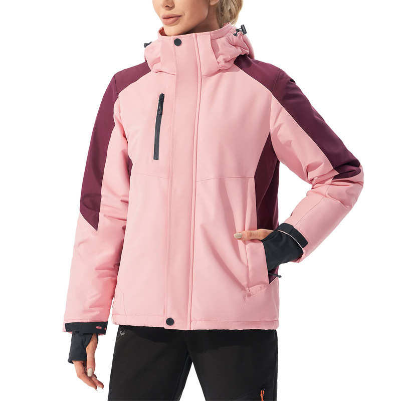 Outdoor Windproof Hooded Jacket for Men and Women, Mountaineering Waterproof Jacket, Autumn and Winter Warm All-In-One Velvet Ski Jacket