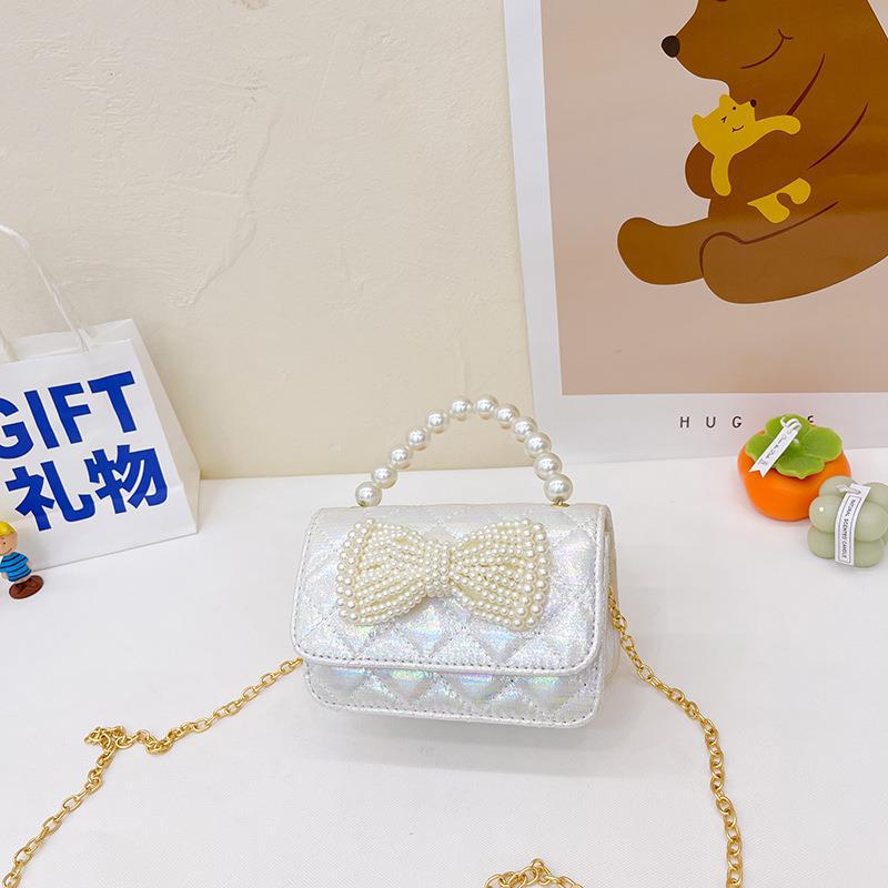 Bolso DE LOS NIÑOS 2022 nueva moda simple niñas bolsa de mensajero lindo arco princesa estilo perla moneda monedero