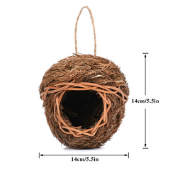 Temu熱賣跨境速賣通鳥籠手工編織松針鳥窩草編畫眉鳥草窩創意鳥屋